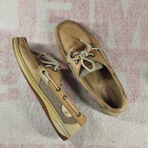 Sperry Top Sider Lace Up Boat Shoes - Tan - Size 8M
